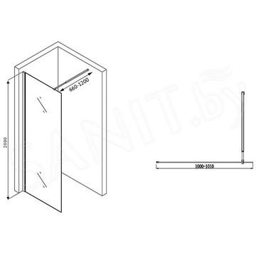 Душевое ограждение Abber Immer Offen AG61100B8 / AG61120B8