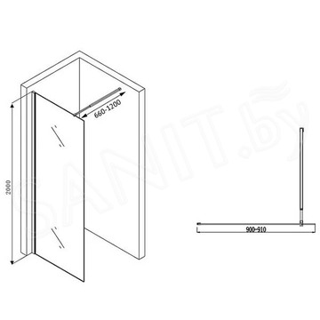 Душевое ограждение Abber Immer Offen AG61090 / AG61100 / AG61120