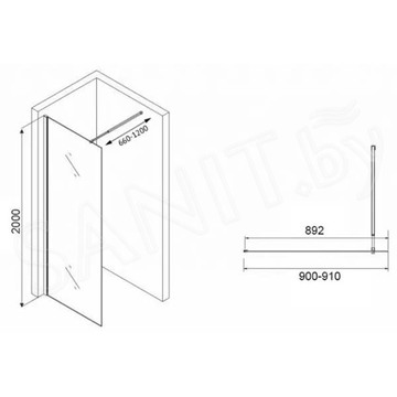 Душевое ограждение Abber Immer Offen AG61091R8 / AG61101R8