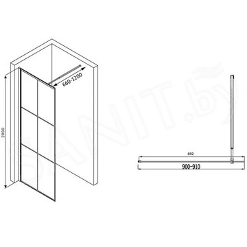 Душевое ограждение Abber Immer Offen AG62090B / AG62100B / AG62120B