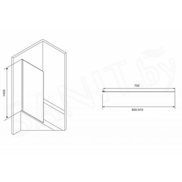 Душевая шторка на ванну Abber Immer Offen AG71080B / AG71100B