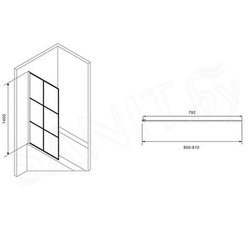 Душевая шторка на ванну Abber Immer Offen AG72080B / AG72100B