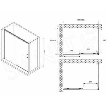 Душевой уголок Abber Komfort AG93160B-S92B / AG93160B-S102B