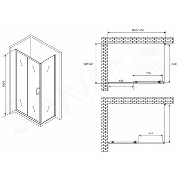 Душевой уголок Abber Schwarzer Diamant AG30150B5