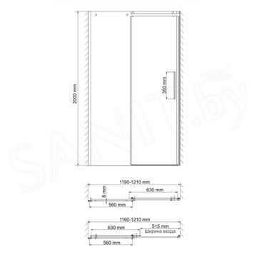 Душевая дверь Wasserkraft Dinkel 58R05 / 58R30 / 58R31