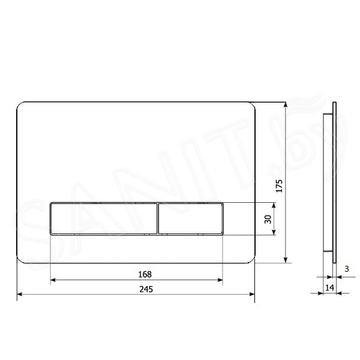 Кнопка для инсталляции KK POL Metal Slim 350/PSM/007-00-00