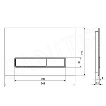 Кнопка для инсталляции KK POL Vitrum Grande V3 SPP/043/0/K (350/PPB/043-00-05) / V4 SPP/044/0/K (350/PPB/044-00-06)