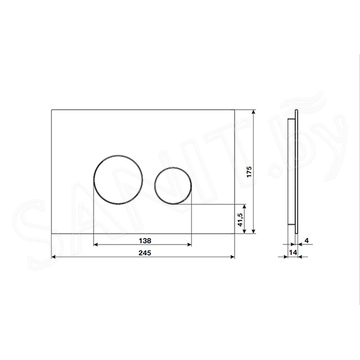 Кнопка для инсталляции KK POL M11 Omnes Vitrum Grande Orbis Mat 350/PPB/124-00-00