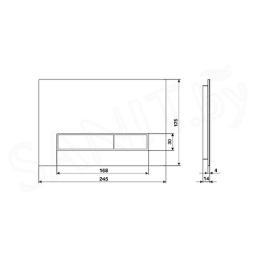 Кнопка для инсталляции KK POL M16 Omnes Vitrum Grande Mat 350/PPB/125-00-00