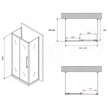 Душевой уголок Abber Schwarzer Diamant AG30120BH П-образный