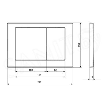 Кнопка для инсталляции KK POL M05 350/PPG/056-00-00 / 350/PPS/058-00-00