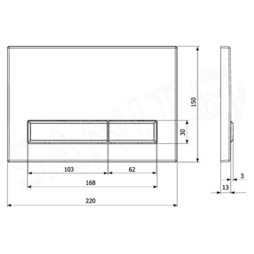 Кнопка для инсталляции KK POL M08 V3 SPP/039/0/K (350/PPB/039-00-05) / V4 SPP/040/0/K (350/PPB/040-00-06)