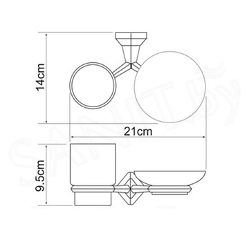 Стакан Wasserkraft Aller K-1126C с мыльницей