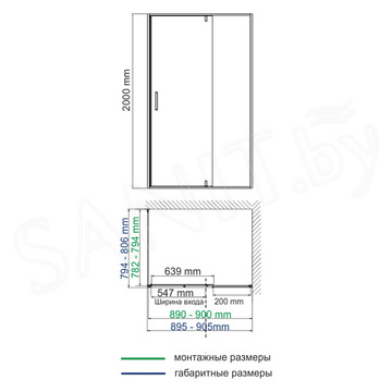 Душевой уголок Wasserkraft Elbe 74P20 / 74P03 / 74P18