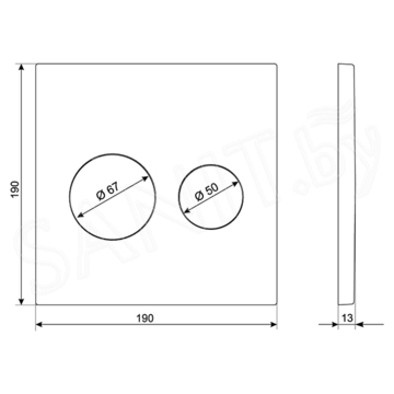 Кнопка для инсталляции KK POL P01 SPP/174/0/K (350/PPB/006-00-00)