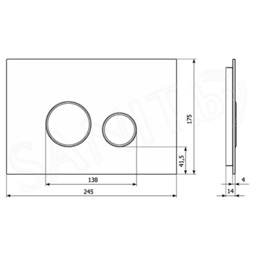 Кнопка для инсталляции KK POL Vitrum Grande V1 Orbis Quartz 350/PPK/417-00-03 / 350/PPK/418-00-03 / 350/PPK/419-00-03