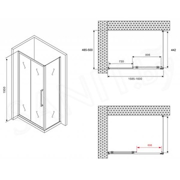 Душевой уголок Abber Schwarzer Diamant AG30160H