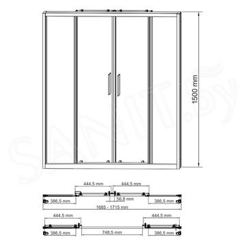 Душевая шторка на ванну Wasserkraft Lippe 45S02-170