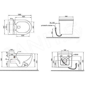 Подвесной унитаз Cerutti Sella Aria Pulse CT10193 с импульсным смывом