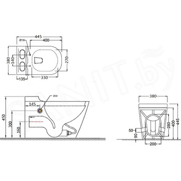 Приставной унитаз Cerutti Sella Pulse CT10198 с импульсным смывом