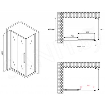 Душевой уголок Abber Schwarzer Diamant AG30170MH