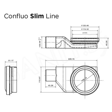 Душевой трап Pestan Confluo Slim Line 550 / 650 / 750 / 850 / 950 Black Matte