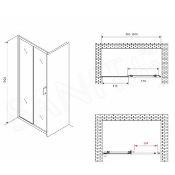 Душевая дверь Abber Schwarzer Diamant AG301005 / AG301105 / AG301205 / AG301305 / AG301405 / AG301505