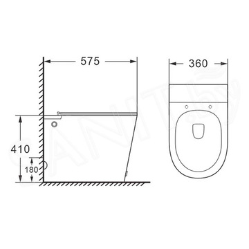 Приставной унитаз Roxen Turbo 620250-01 с импульсным смывом