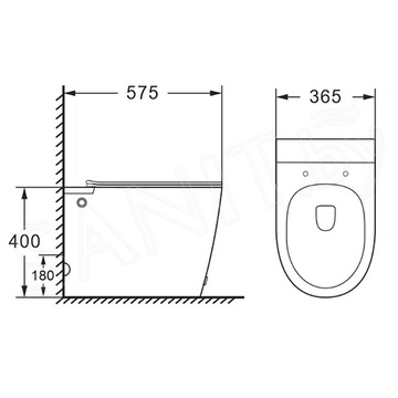 Приставной унитаз Roxen Vario 620260-01 с импульсным смывом