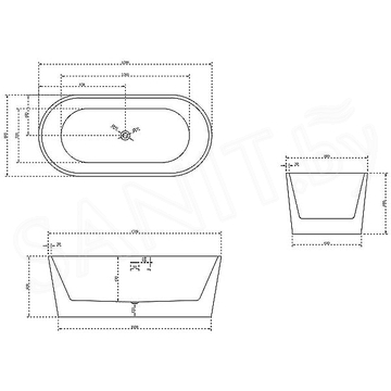 Акриловая ванна Abber AB9209MW