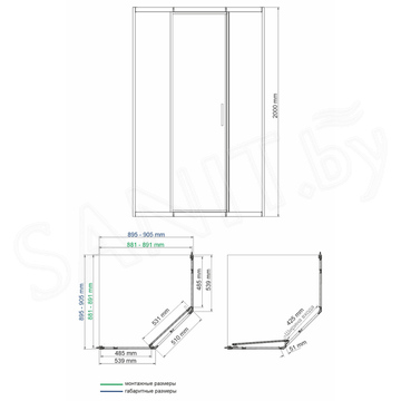 Душевой уголок Wasserkraft Naab 86S11 / 86S38