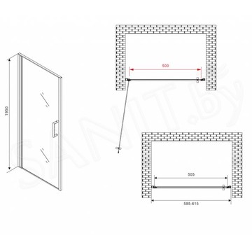 Душевая дверь Abber Sonnenstrand AG04060M / AG04070M / AG04080M / AG04090M / AG04100M