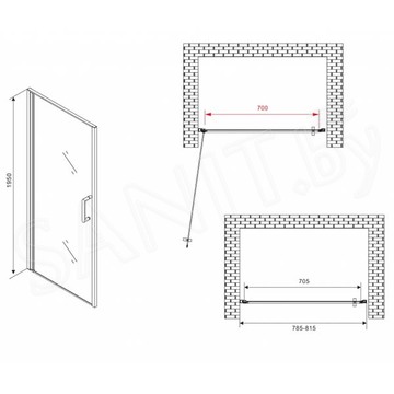 Душевая дверь Abber Sonnenstrand AG04080B / AG04090B / AG04100B