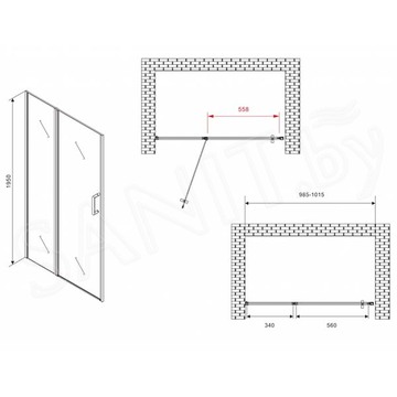 Душевая дверь Abber Sonnenstrand AG04100S / AG04110S / AG04120S / AG04130S / AG04140S