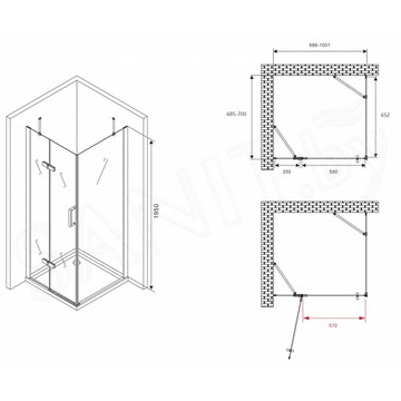 Душевой уголок Abber Zart AG08100-S71 / AG08100-S81 / AG08100-S91 / AG08100-S101