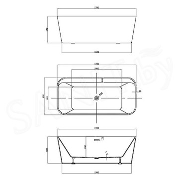 Акриловая ванна Vincea VBT-401-1700 / VBT-401-1700MW