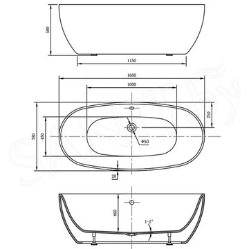 Акриловая ванна Vincea VBT-405-1600 / VBT-405-1700 / VBT-405-1860