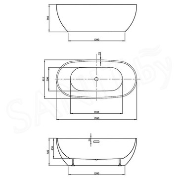 Акриловая ванна Vincea VBT-408-1600 / VBT-408-1700 / VBT-408-1800