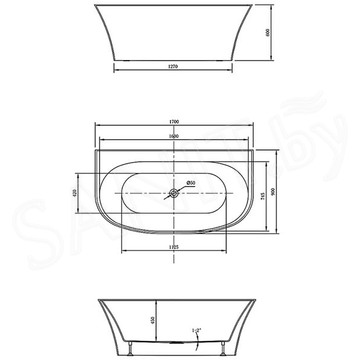 Акриловая ванна Vincea VBT-423-1700