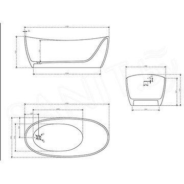 Ванна из искусственного камня Vincea VBT-6S03MW