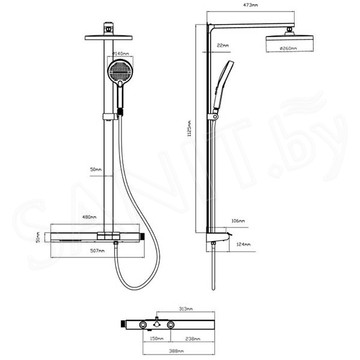 Душевая стойка Vincea Aspire VSFS-4AS1CH