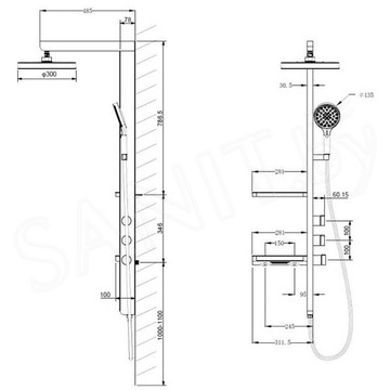 Душевая стойка Vincea Inspire VSFS-3I11GM