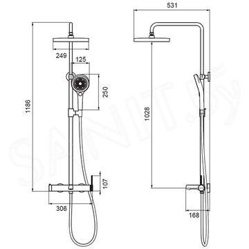 Душевая стойка Vincea Rim VSFS-2RM1BG