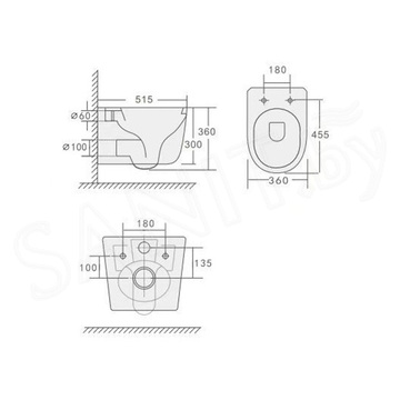 Комплект инсталляции Roxen StounFix Dual Fresh с удлиненными креплениями, кнопкой смыва в цвете золото и унитазом Boheme Flow 969-SET-W