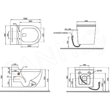 Подвесной унитаз Cerutti Sella Aria Pulse MB CT10194 с импульсным смывом