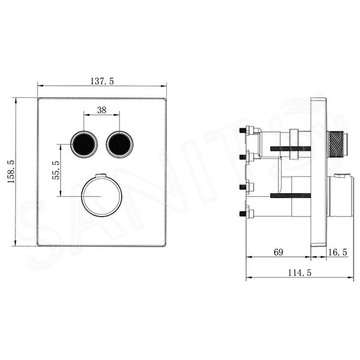 Душевая система Vincea Inspire VSFW-3I21MT1RMB встраиваемая с термостатом