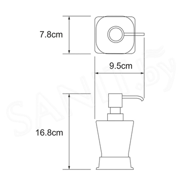 Дозатор для жидкого мыла Wasserkraft Amper K-5499NICKEL