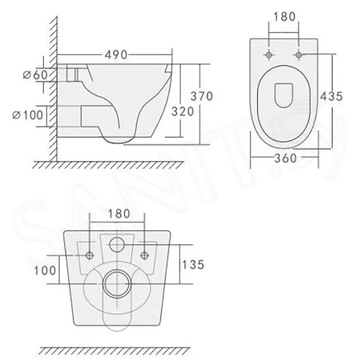 Подвесной унитаз Cerutti Orlter Aria UF CT10572 безободковый