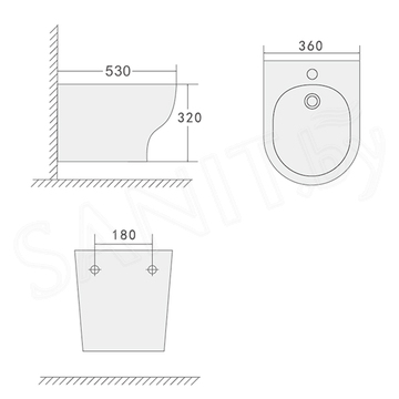 Подвесное биде Boheme Fiore 978-BIDET-W / 978-BIDET-MW