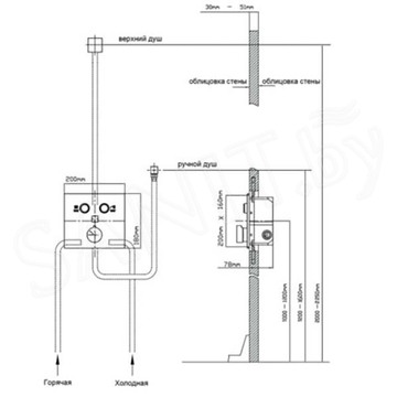 Смеситель встраиваемый Vincea VSCV-421BG4 (2 функции)